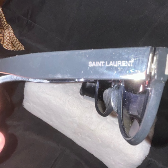 YSL | Yves Saint Laurent | All Black Sunglasses w Case | SL67/F 001 6518-140 - Picture 9 of 12